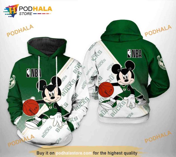 Milwaukee Bucks NBA Mickey 3D Hoodie, Sweatshirt – Christmas Gifts