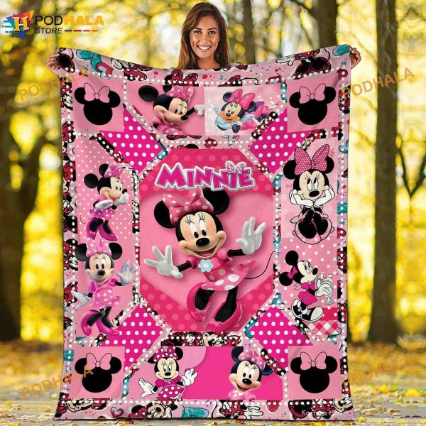 Minnie Mouse Birthday Kid Gift, Minnie Mouse Lovers Gift, Kid Blanket Fleece Quilt