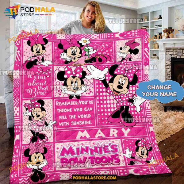 Minnie Mouse Fleece Blanket, Disney Quilt, Mickey Mouse Birthday Gifts