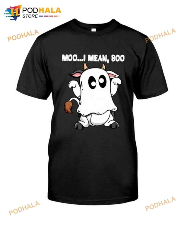 Moo I Mean Boo Cow Halloween Shirt, Halloween Gift Ideas