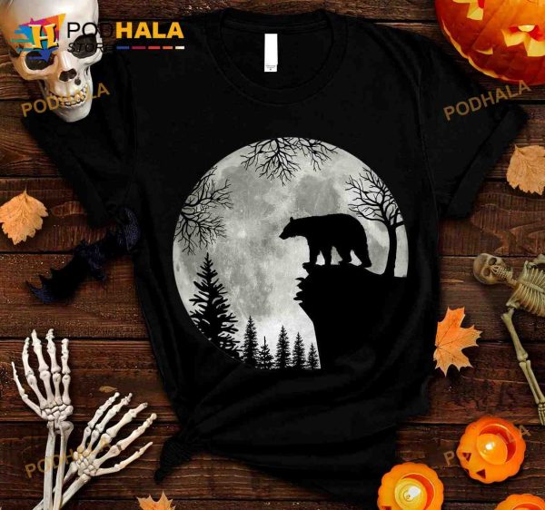 Moon Night Halloween Bear Shirt, Funny Halloween Gift Ideas
