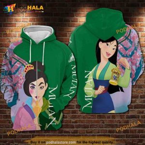 Mulan Disney Princess Over Print 3D Hoodie, 3D Sweatshirt
