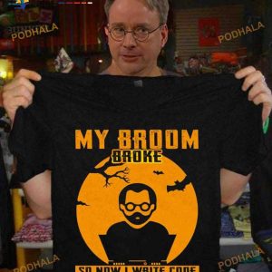 My Broom Broke So Now I Write Code Technology Engineering Halloween Shirt For Code Writer