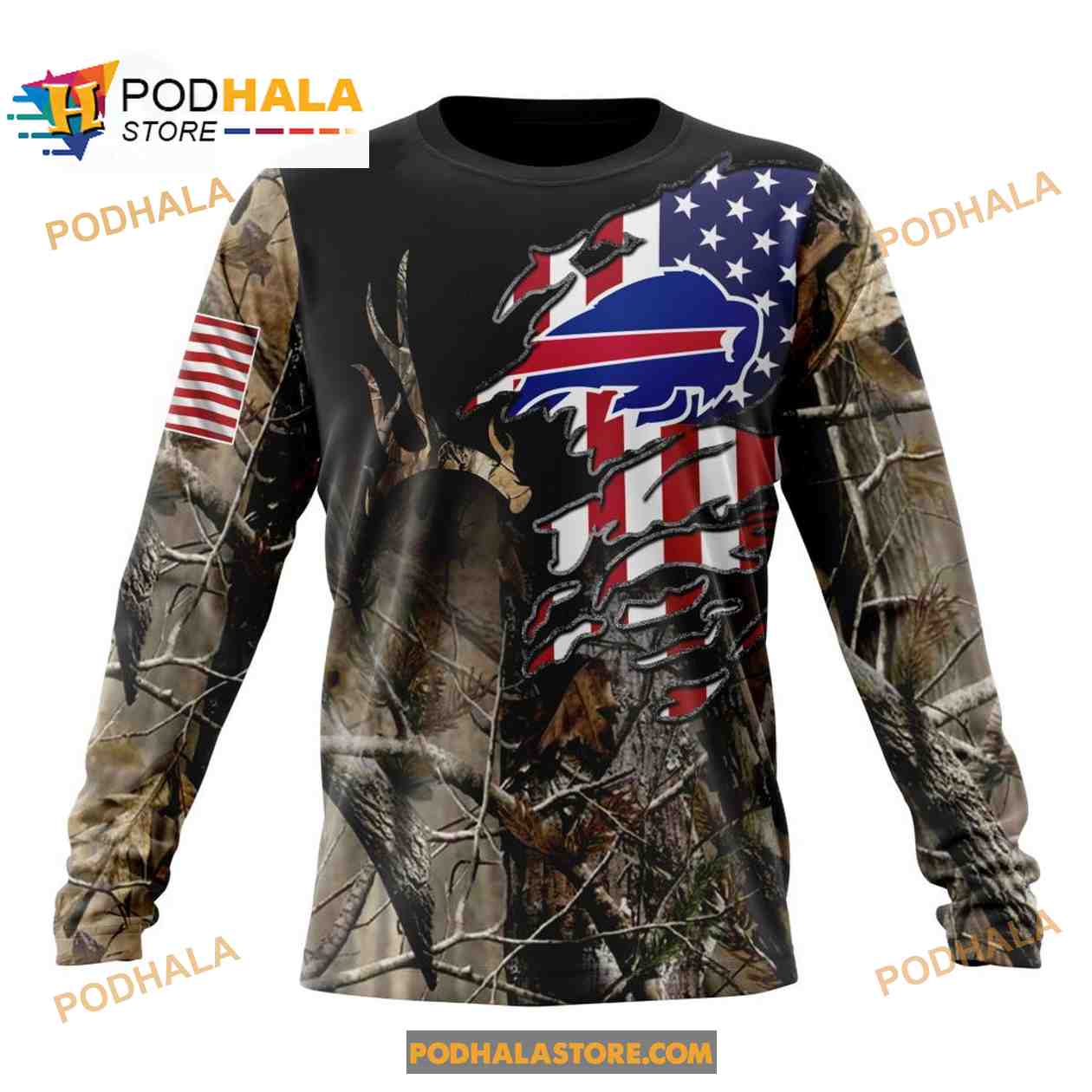 NFL Buffalo Bills Special Camo Realtree Hunting 3D Hoodie