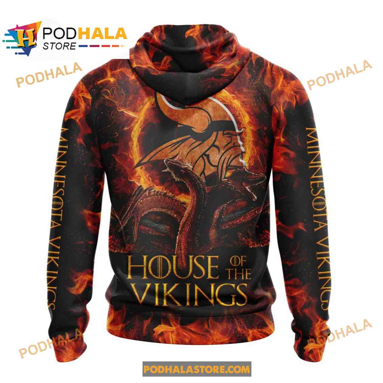 NFL Minnesota Vikings Game Of Thrones, House Of The Vikings 3D Hoodie -  Bring Your Ideas, Thoughts And Imaginations Into Reality Today