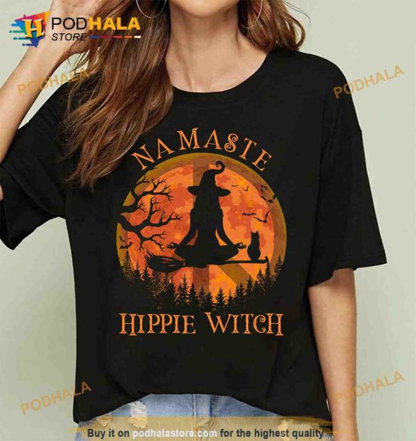 Namaste Hippie Witch Hippie Free Lifestyle Halloween Witch Costume Shirt