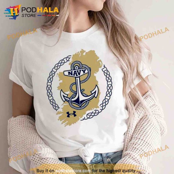 Navy Midshipmen 2023 Aer Lingus College Football Classic Map Performance Shirt