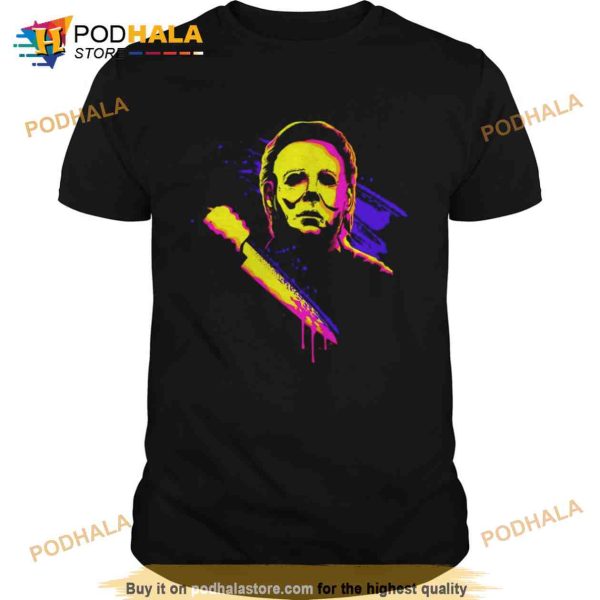 Neon Michael Myers Halloween 80s 90s Horror Shirt