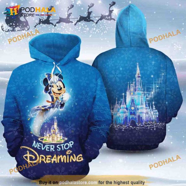 Never Stop Dreaming Mickey Art 3D Hoodie, 3D Sweatshirt