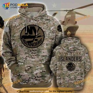 New York Islanders Camouflage Veteran 3D Hoodie, 3D Sweatshirt