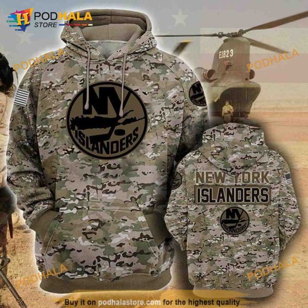 New York Islanders Camouflage Veteran 3D Hoodie, 3D Sweatshirt