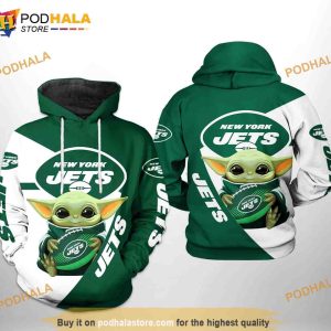 New York Jets NFL Baby Yoda Team 3D Hoodie, 3D Sweatshirt
