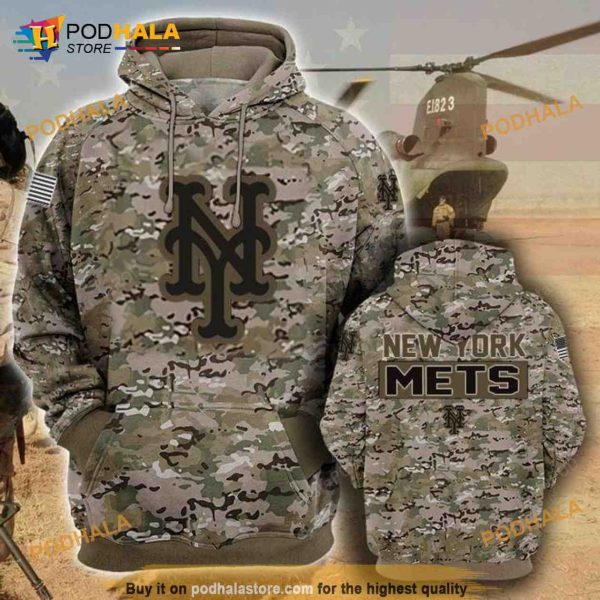 New York Mets Camouflage Veteran 3D Hoodie, 3D Sweatshirt