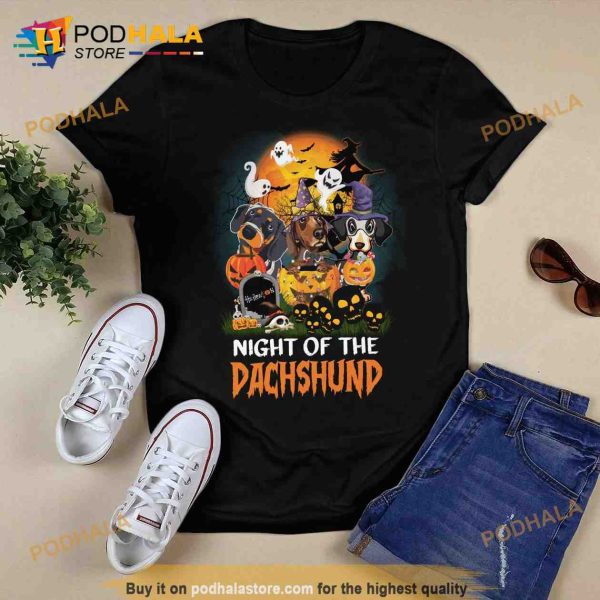 Night Of The Dachshund Halloween Dachshund Costume Happy Halloween With Dachshund Shirt