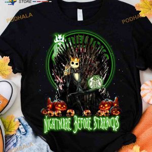 Nightmare Before Starbucks Jack Skellington Halloween Pumpkin Shirt