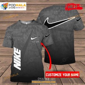 Nike Fashion Custom Name Classic Premium Gray Design 3D Hoodie 2
