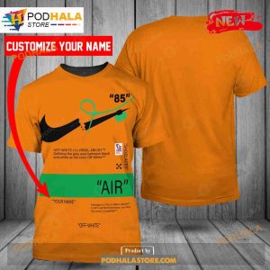 Nike Fashion Custom Name Orange Air Design 3D Hoodie Sweatshirt 2