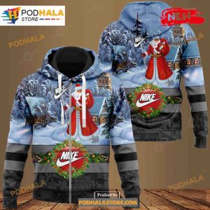 Nike Santa Claus For Christmas Night Luxury Design US 3D Hoodie Sweatshirt 2