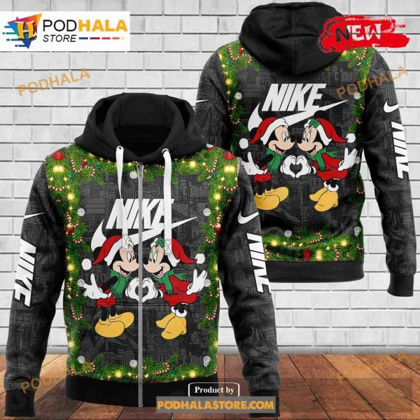Nike and Mickey Couple Fashion Luxury US Christmas 3D Hoodie Sweatshirt