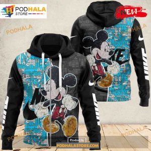 Nike and Mickey Mouse Blue Funny Fashion Luxury US 3D Hoodie Sweatshirt 2