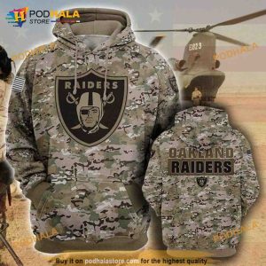 Oakland Raiders Camouflage Veteran 3D Hoodie, 3D Sweatshirt