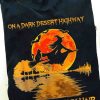 On A Dark Desert Highway Cool Wind In My Hair Black Cat Lady Witch Guitar Lake Halloween Shirt