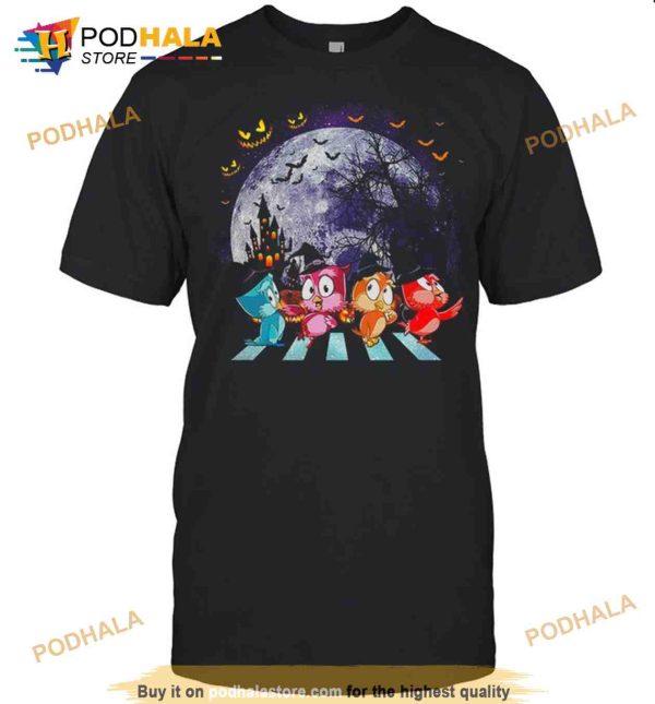 Owl Colorful Abbey Road Happy Halloween Shirt