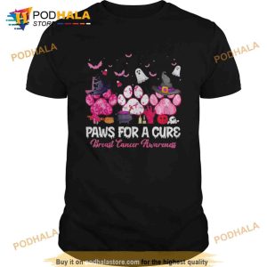 Paws For A Cure Dog Lovers Breast Cancer Halloween Costume Shirt