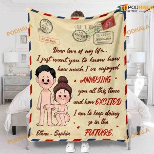 Personalized Dear Love Of My Life Fleece Blanket, Quilt, Christmas Gifts
