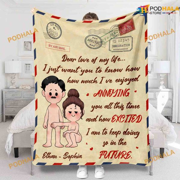 Personalized Dear Love Of My Life Fleece Blanket, Quilt, Christmas Gifts