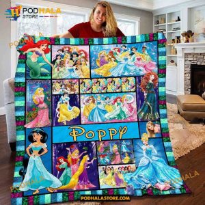 Personalized Disney Princess Blanket, Disney Blanket, Disney Princess Gifts