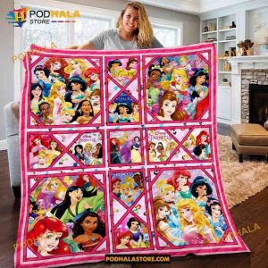 Personalized Disney Princesses Disney Blanket, Disney Princess Gifts For Fans