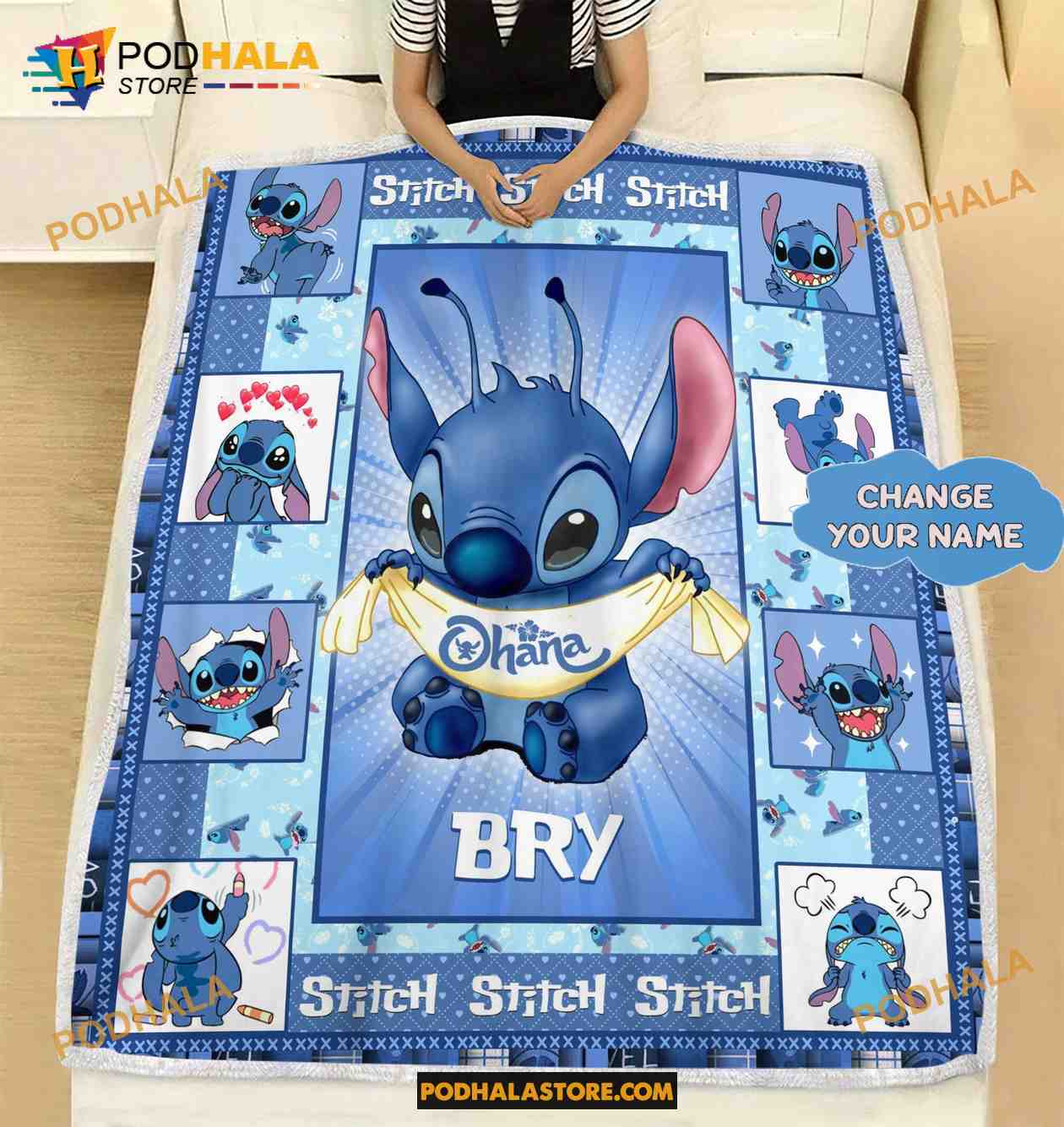 Custom Name Disney Stitch Blanket, Lilo And Stitch Gifts - Bring