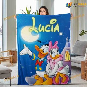 Personalized Donald and Daisy Disney Fleece Blanket, Quilt