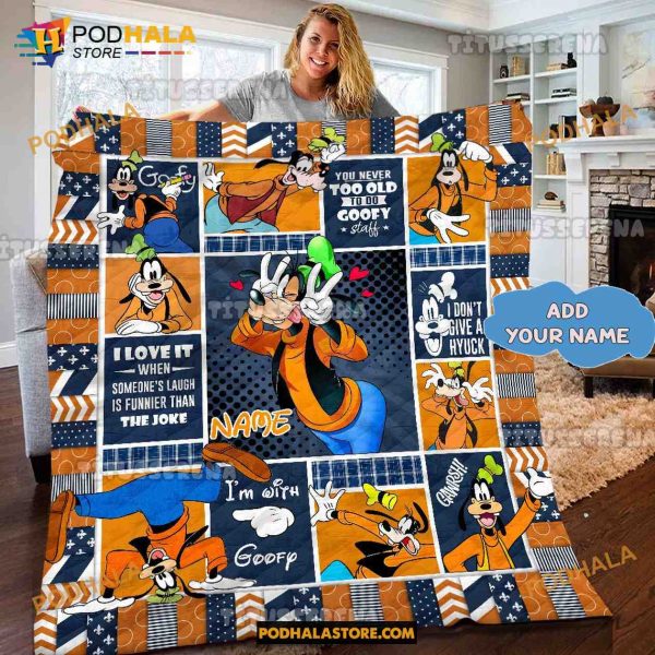 Personalized Goofy Disney Fleece Blanket, Unique Disney Gifts For Adults