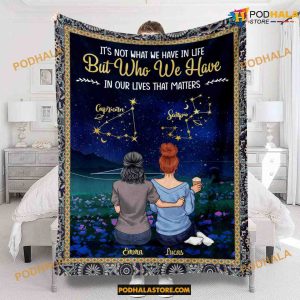 Personalized It's Not What We Have In Life Bestie Fleece Blanket, Christmas Gifts