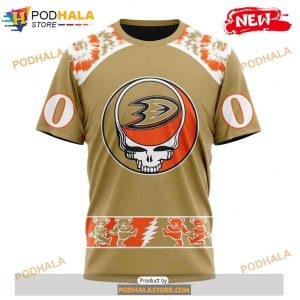 Personalized NHL Anaheim Ducks Grateful Dead Design Shirt 3D Hoodie 3