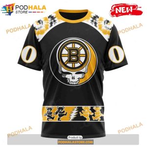Personalized NHL Boston Bruins Grateful Dead Design Shirt 3D Hoodie 3