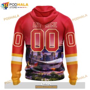 Personalized NHL Calgary Flames Design With City Skyline Shirt 3D Hoodie 2
