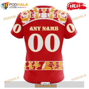 Personalized NHL Calgary Flames Grateful Dead Design Shirt 3D Hoodie 4