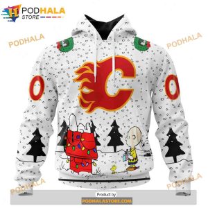 Personalized NHL Calgary Flames Peanuts Snoopy Design Shirt 3D Hoodie 1 1