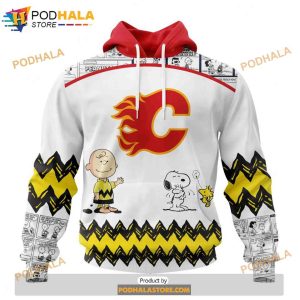 Personalized NHL Calgary Flames Peanuts Snoopy Design Shirt 3D Hoodie 1