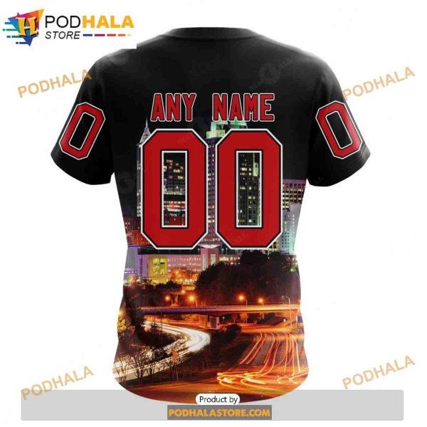 Personalized NHL Carolina Hurricanes Design With Downtown Skyline Shirt 3D Hoodie
