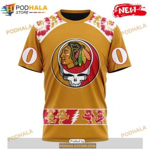 Personalized NHL Chicago Blackhawks Grateful Dead Design Shirt 3D Hoodie 3