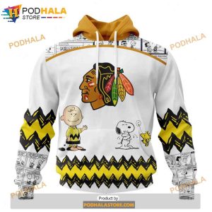 Personalized NHL Chicago Blackhawks Peanuts Snoopy Design Shirt 3D Hoodie 1 1