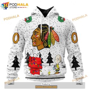 Personalized NHL Chicago Blackhawks Peanuts Snoopy Design Shirt 3D Hoodie 1