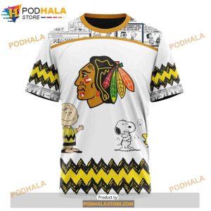 Personalized NHL Chicago Blackhawks Peanuts Snoopy Design Shirt 3D Hoodie 3 1