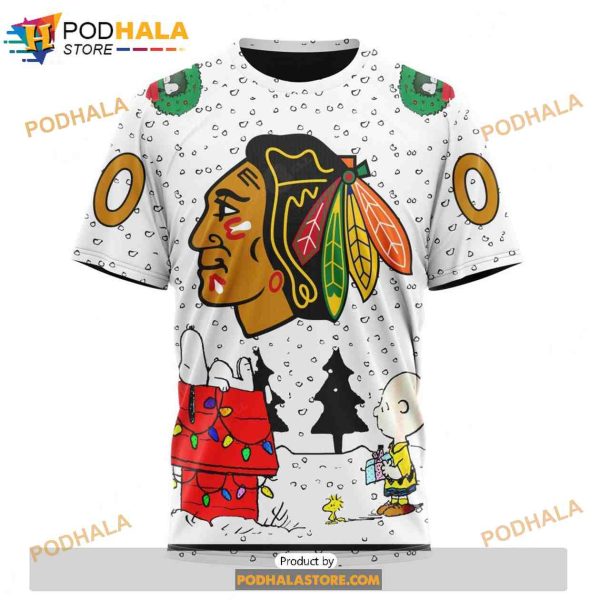 Personalized NHL Chicago Blackhawks Peanuts Snoopy Design Shirt 3D Hoodie