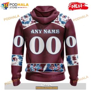 Personalized NHL Colorado Avalanche Grateful Dead Design Shirt 3D Hoodie 2