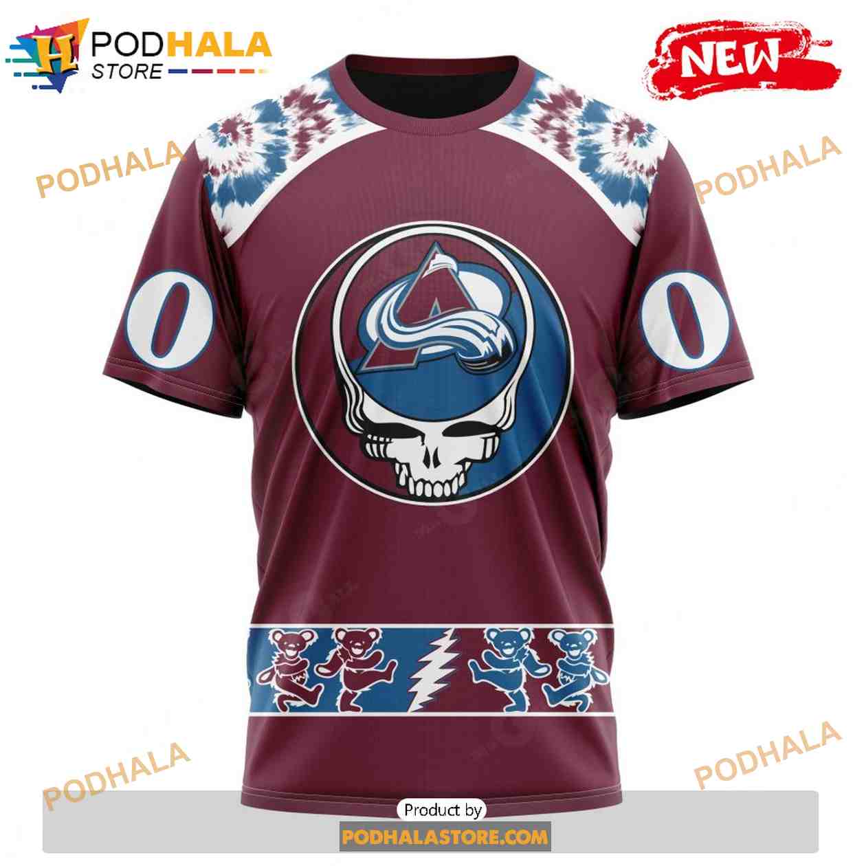 Personalized NHL Colorado Avalanche Grateful Dead Design Shirt 3D Hoodie -  Bring Your Ideas, Thoughts And Imaginations Into Reality Today